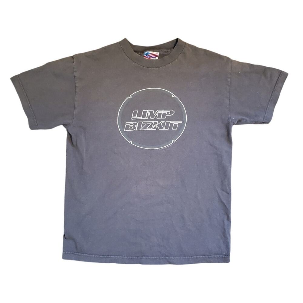 Vintage 90s Limp Bizkit Big Logo Gray Short Sleeve Graphic Tee T Shirt Size M